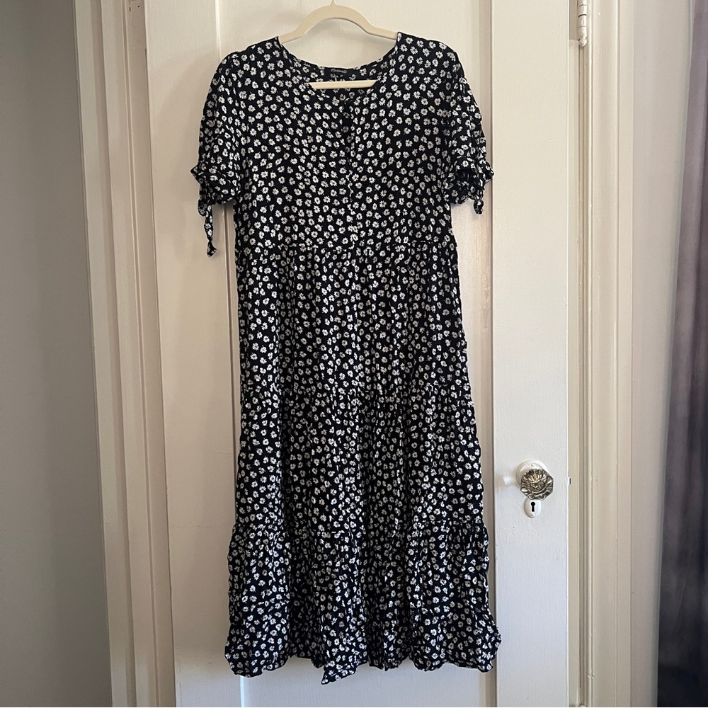 Madewell Black and White Floral Maxi Dress